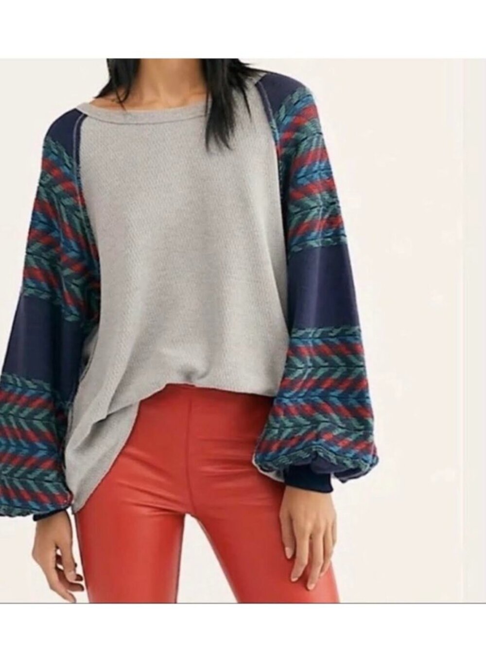 Free People We The Free Rainbow Dreams Oversized Top Southwest Sea